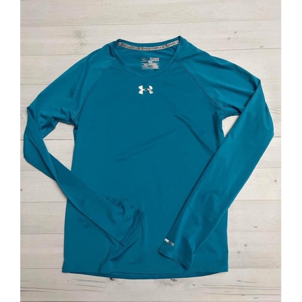 Under Armour fitted‎ UPF 30+ aqua blue long sleeve fitted shirt youth XL